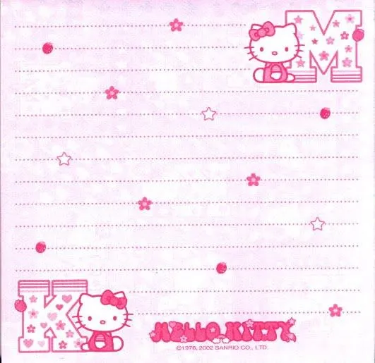 LOS SECRETOS DE KITTY: Hello Kitty: Papeles de Carta