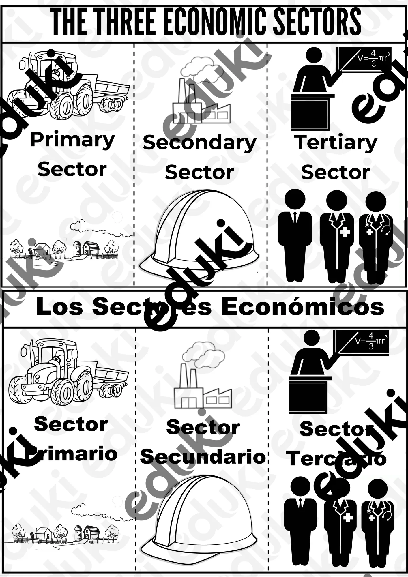 LOS SECTORES ECONÓMICOS - RECORTABLE - material de la siguiente asignatura  Ciencias sociales