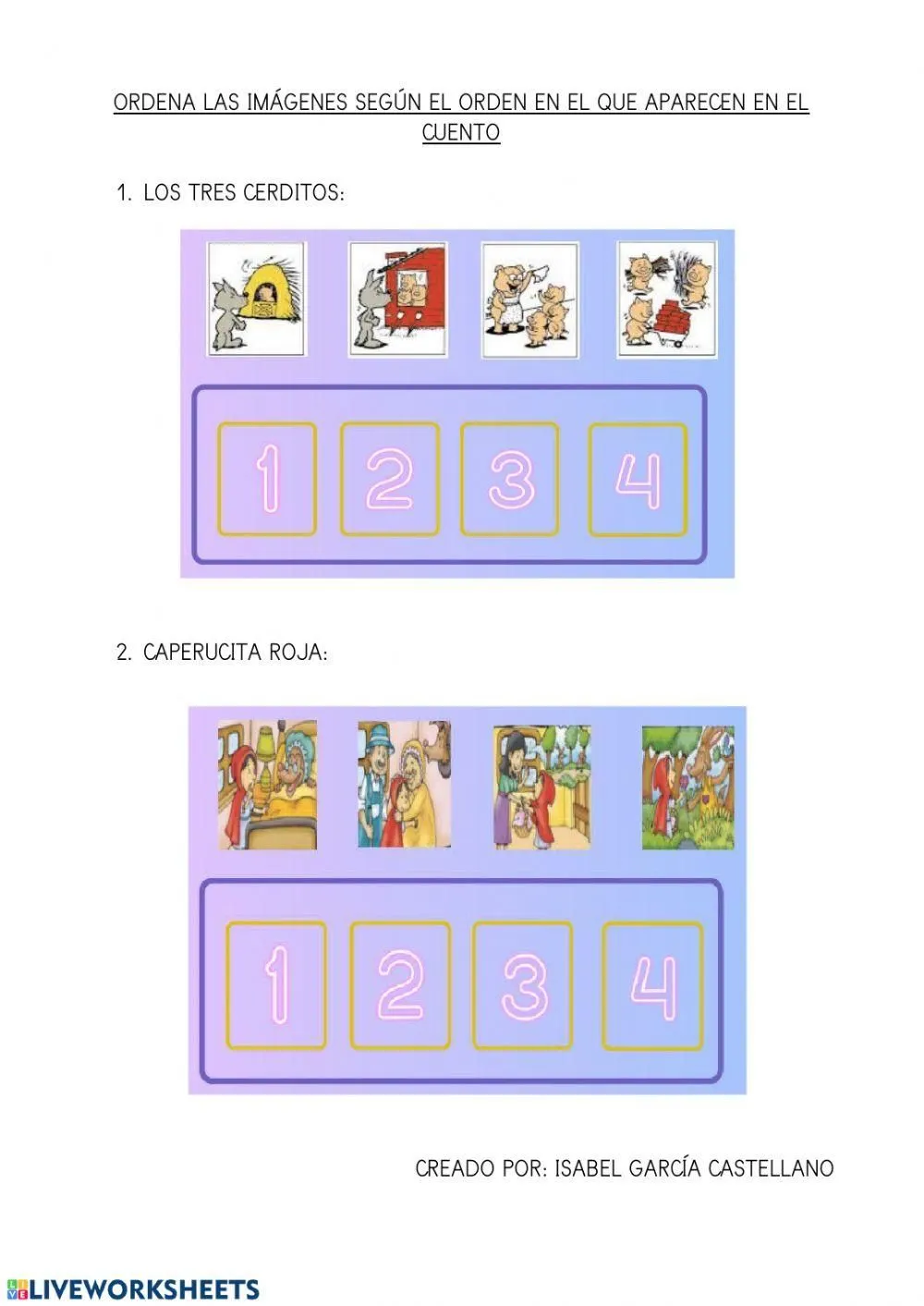 SECUENCIA DE CUENTOS worksheet | Live Worksheets SECUENCIA DE CUENTOS worksheet | Live Worksheets