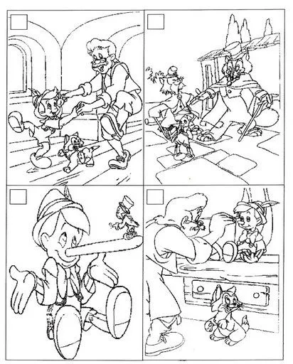 Secuencia del cuento pinocho para colorear - Imagui Secuencia del cuento pinocho para colorear - Imagui