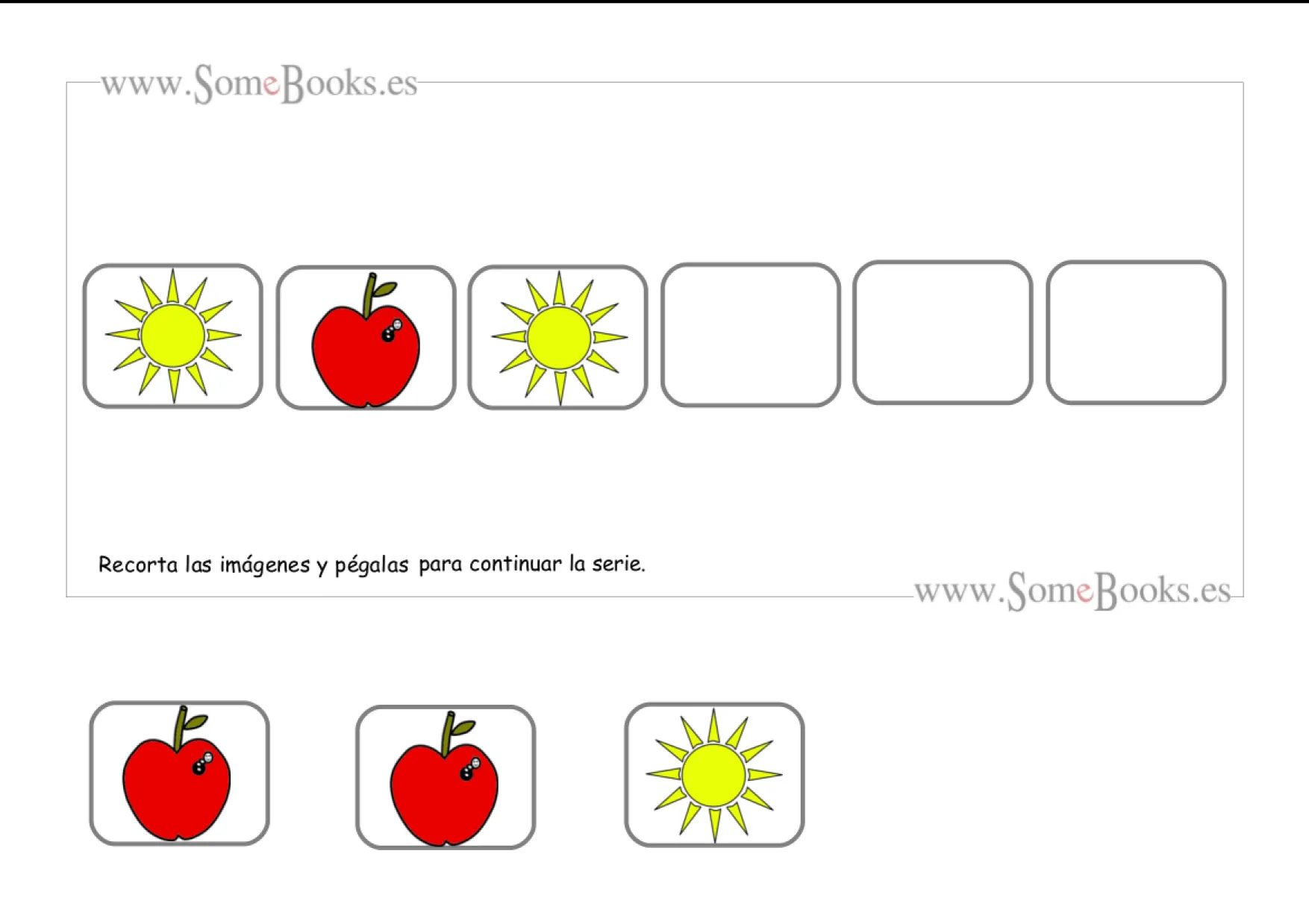 20. Series lógicas para recortar y pegar