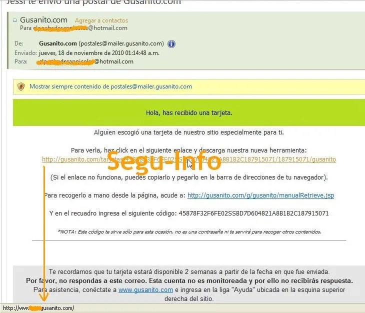 Segu-Info: Postal falsa de Gusanito infecta usuarios (otra vez) Segu-Info: Postal falsa de Gusanito infecta usuarios (otra vez)