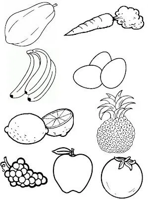 Selección de dibujos para colorear: frutas y vegetales | Mi Kinder Selección de dibujos para colorear: frutas y vegetales | Mi Kinder