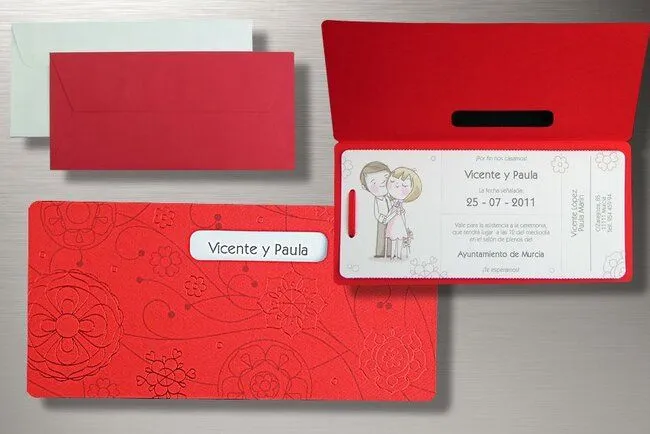 Selección de invitaciones de boda color rojo Selección de invitaciones de boda color rojo