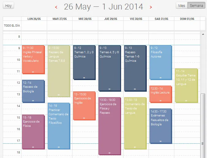 Selectividad | Horario de Estudio para Selectividad | Recursos de ...
