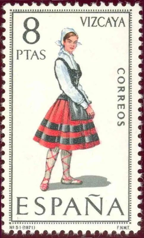 Sello: 1971 Trajes Típicos Españoles. Vizcaya - Edifil:2016 8 pts ... Sello: 1971 Trajes Típicos Españoles. Vizcaya - Edifil:2016 8 pts ...