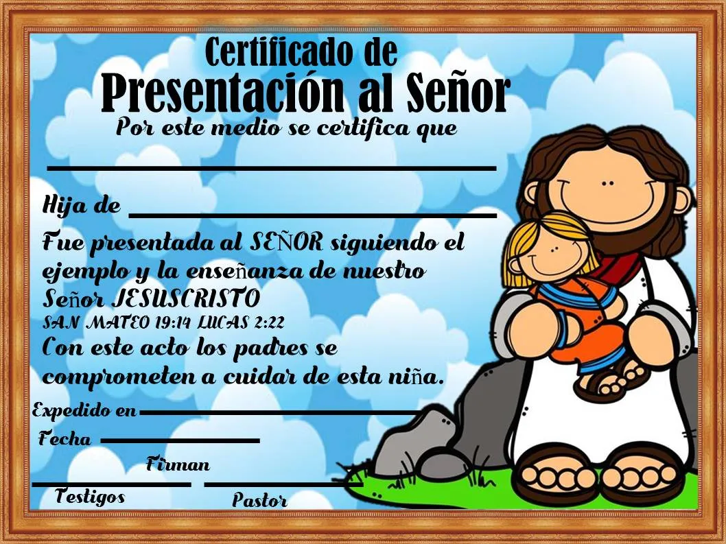 SELVA BELLA: CERTIFICADO DE PRESENTACIÓN