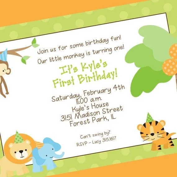 Selva cumpleaños invitación selva animales por cardsbycarolyn Selva cumpleaños invitación selva animales por cardsbycarolyn