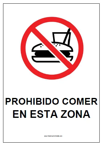 Señal de Prohibido Comer - Para Imprimir Gratis - ParaImprimirGratis ... Señal de Prohibido Comer - Para Imprimir Gratis - ParaImprimirGratis ...