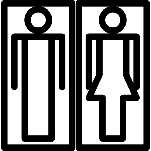 Señales de baños femeninos y masculinos con mujer y hombre formas ...