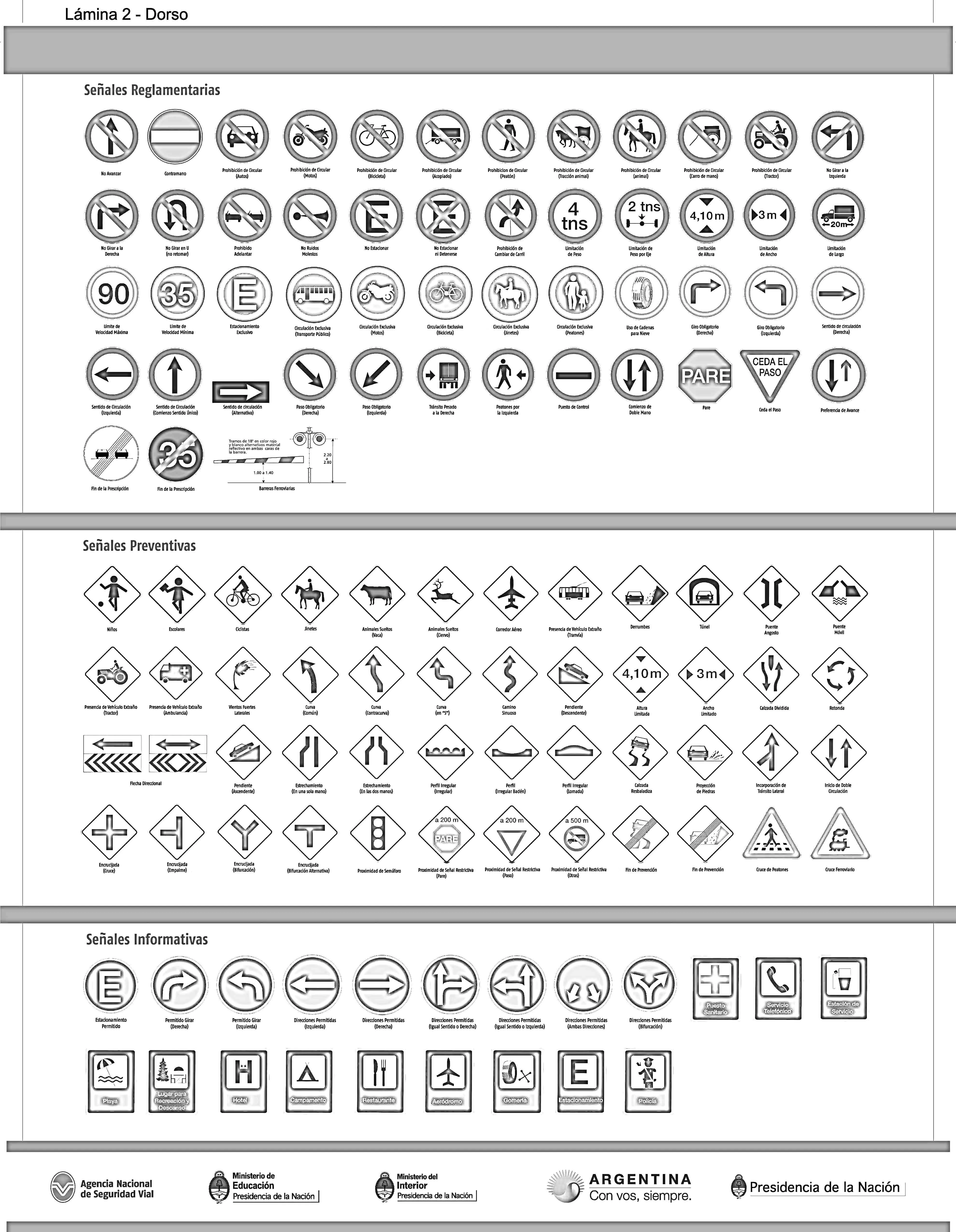Señales preventivas escolares para colorear - Imagui
