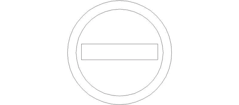 Bloques AutoCAD Gratis de Señal de prohibido el paso Bloques AutoCAD Gratis de Señal de prohibido el paso