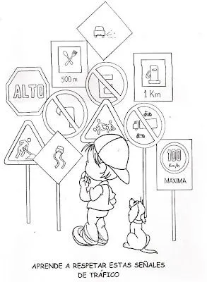 Señales de transito para colorear ~ 4 Dibujo Señales de transito para colorear ~ 4 Dibujo