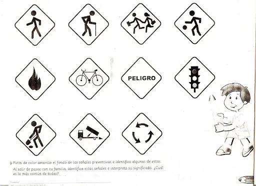 Para colorear señales de transito escuela - Imagui