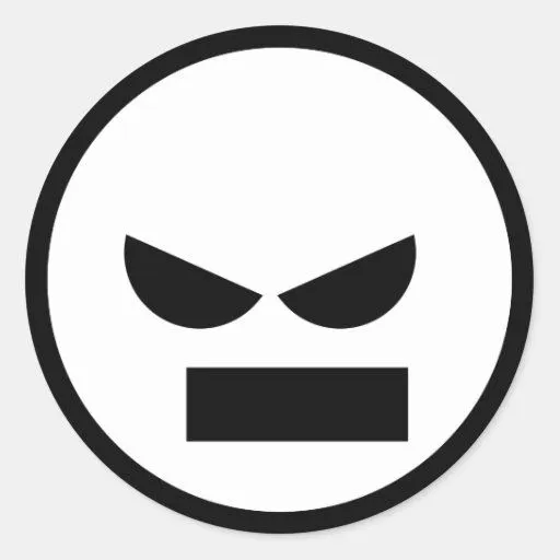 Señor enojado Anti-Smiley Face Sticker Etiqueta Redonda | Zazzle Señor enojado Anti-Smiley Face Sticker Etiqueta Redonda | Zazzle