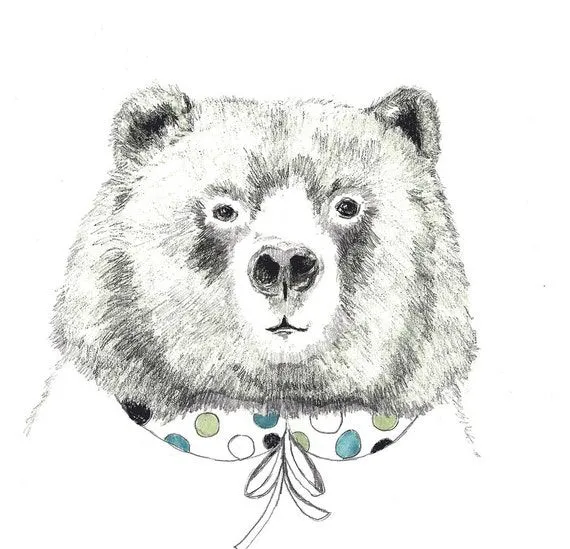 La señora Bear oso Illustration oso con cuello por corelladesign