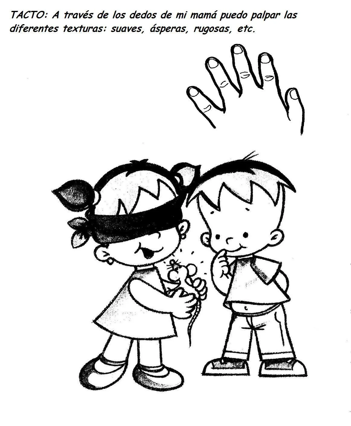 los sentidos: Dibujos para colorear