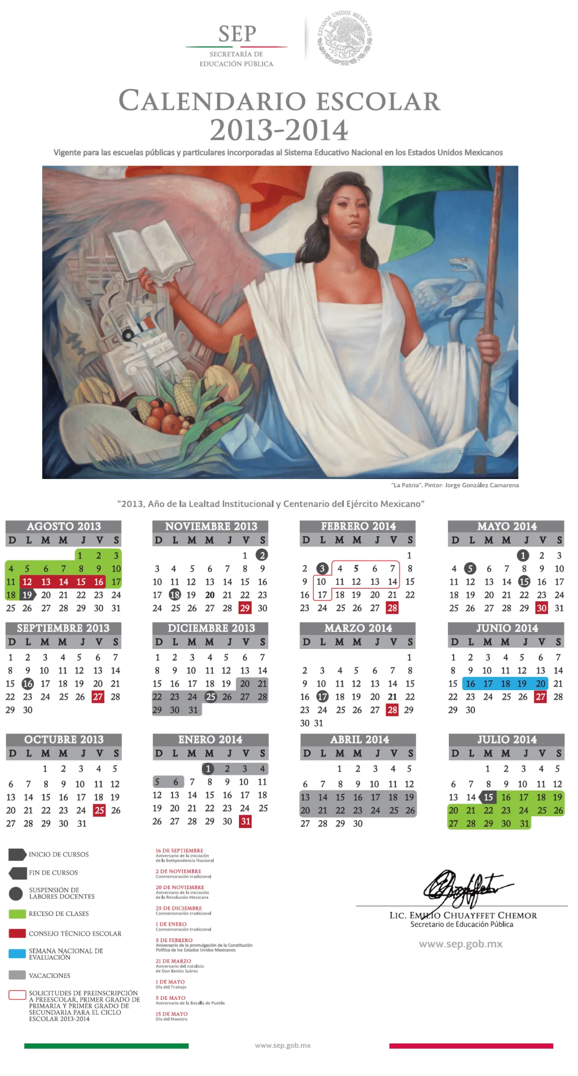 SEP Calendario Escolar Oficial 2013-2014 | el espacio del ing. i ...