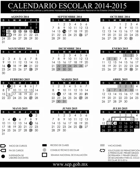 SEP publica calendario escolar para el ciclo 2014-2015 | El Financiero
