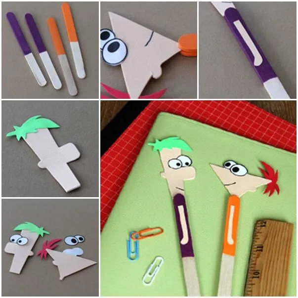 Separadores de libro de Phineas y Ferb - Guía de MANUALIDADES Separadores de libro de Phineas y Ferb - Guía de MANUALIDADES