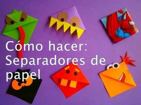 Cómo hacer separadores de páginas con papel - YouTube Cómo hacer separadores de páginas con papel - YouTube