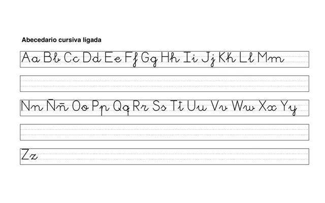 Caligrafia abecedario cursiva - Imagui