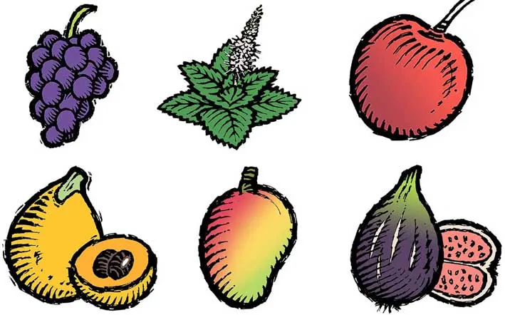 Dibujos de frutas a color - Imagui