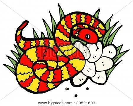 la serpiente en el nido de dibujos animados de huevos Fotos stock ...