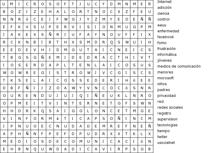 Servicios y Recursos de Internet: Sopa de letras(plan lector ...