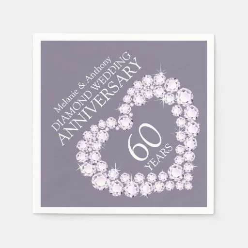 Servilletas del nombre del corazón del aniversario servilleta ...