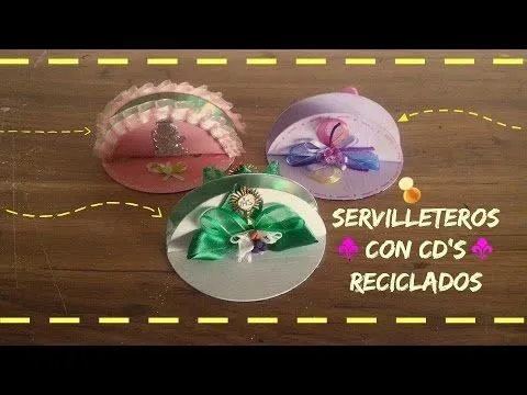Servilleteros con CD's Reciclados - YouTube Servilleteros con CD's Reciclados - YouTube