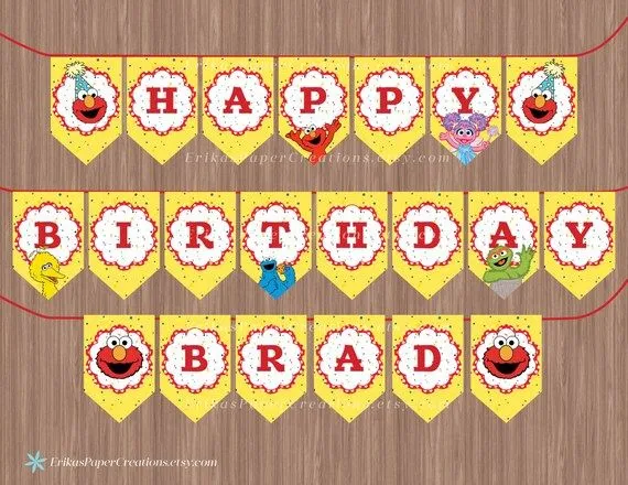 Sesame Street Neutro amarilla del por ErikasPaperCreations en Etsy