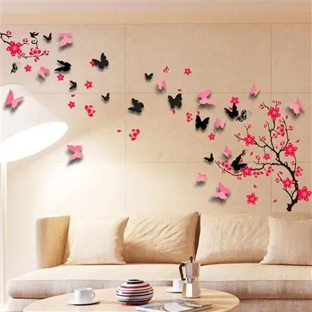 Set de adhesivos murales Árbol en Flor y Mariposas de Walplus ... Set de adhesivos murales Árbol en Flor y Mariposas de Walplus ...