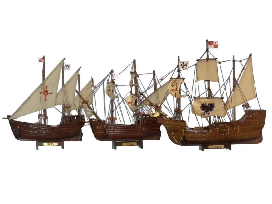 Set de Barco de Madera Santa María Niña y Pinta - Etsy México