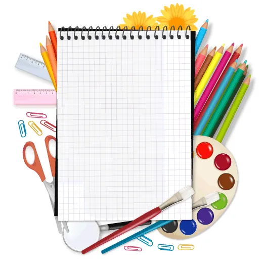 Set escolar con marco para texto - vector | Vector ClipArt Set escolar con marco para texto - vector | Vector ClipArt