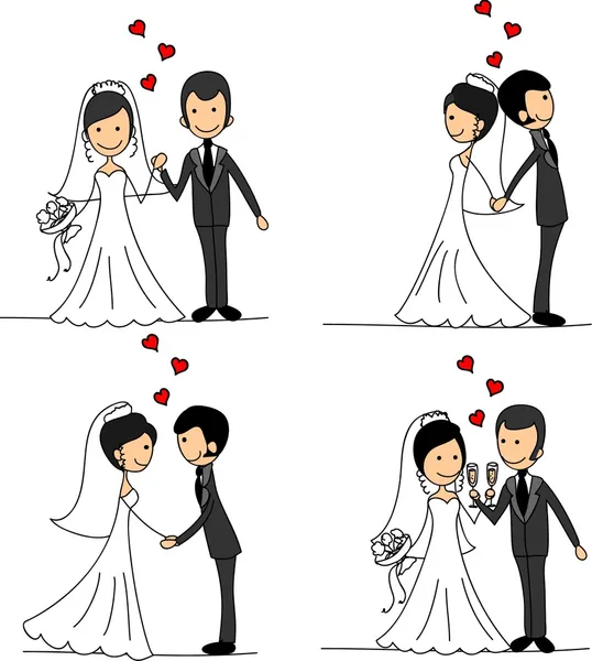 Set de fotos de boda, la novia y el novio en el amor, el vector ... Set de fotos de boda, la novia y el novio en el amor, el vector ...