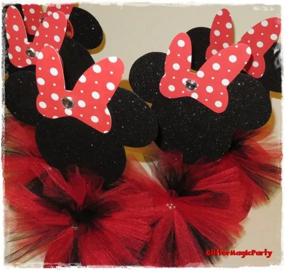SET DE 2 Minnie Mouse Centro de Mesa / Red por GlitterMagic23s