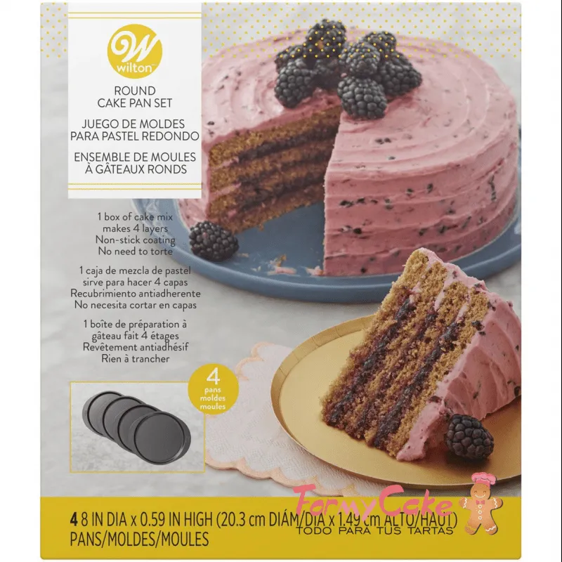 Set Moldes 4 Capas Para Layer Cakes 20 cm Wilton - Tienda Repostería Creativa Valencia -