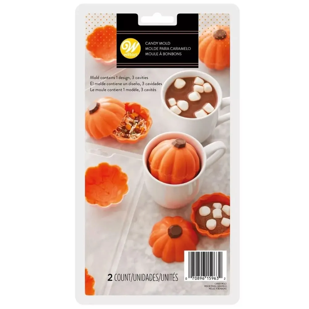 Set de moldes para chocolate Wilton® 3D en forma de calabaza, 2 piezas | Bed Bath & Beyond México Set de moldes para chocolate Wilton® 3D en forma de calabaza, 2 piezas | Bed Bath & Beyond México