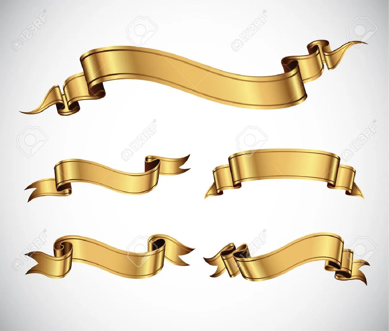 Set Of Golden Ribbons For Your Text Royalty Free Cliparts, Vectors ... Set Of Golden Ribbons For Your Text Royalty Free Cliparts, Vectors ...