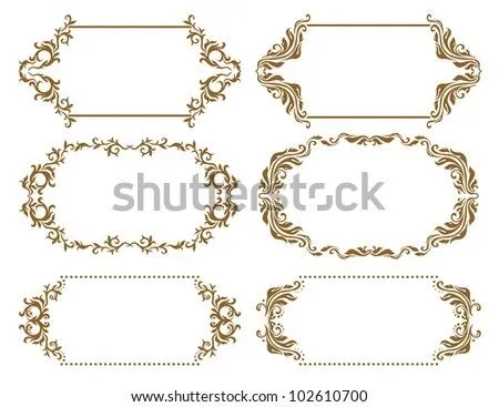Set Of Ornate Floral Vector Frames For Invitations Or ... Set Of Ornate Floral Vector Frames For Invitations Or ...