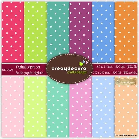 Set de papeles digitales lunares 12 papeles de por Creaydecora Set de papeles digitales lunares 12 papeles de por Creaydecora