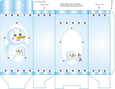 SET DE RECORTABLES CON DIBUJOS DE MUÑECOS DE NIEVE PARA IMPRIMIR Y ...