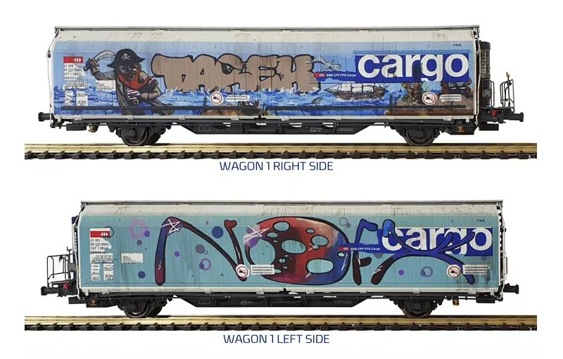 SET 2 VAGONES HBBILLS SBB GRAFFITI - Mabar Tren SET 2 VAGONES HBBILLS SBB GRAFFITI - Mabar Tren