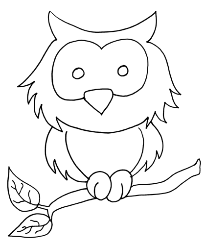Dibujo de una lechuza para pintar - Imagui