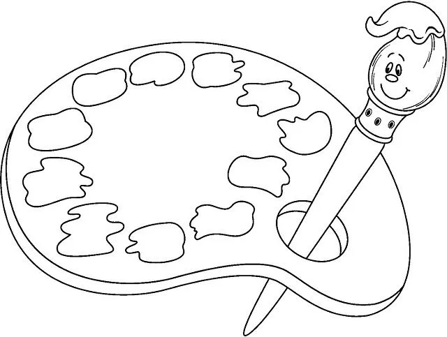 Dibujos de paletas de pintor para colorear - Imagui