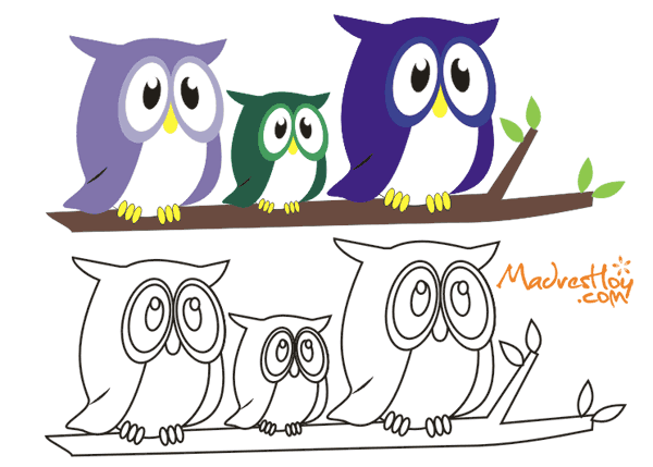 Buhos de la suerte para colorear - Imagui