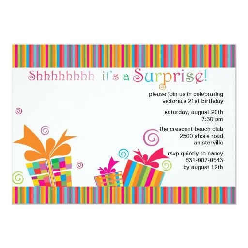 Shhh… invitación del fiesta de sorpresa | Zazzle Shhh… invitación del fiesta de sorpresa | Zazzle