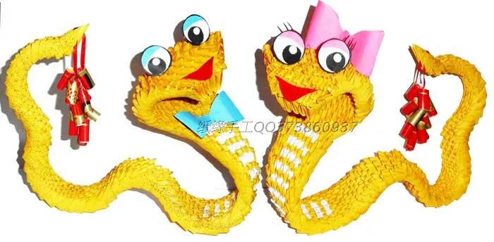 Shiping libre 3D origami serpiente origami patrones origami ...