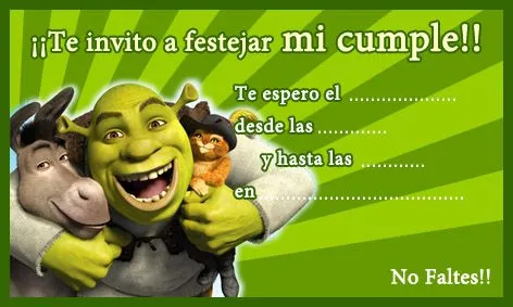 Tarjeta de cumpleaños de Shrek para imprimir - Fiestas infantiles Tarjeta de cumpleaños de Shrek para imprimir - Fiestas infantiles